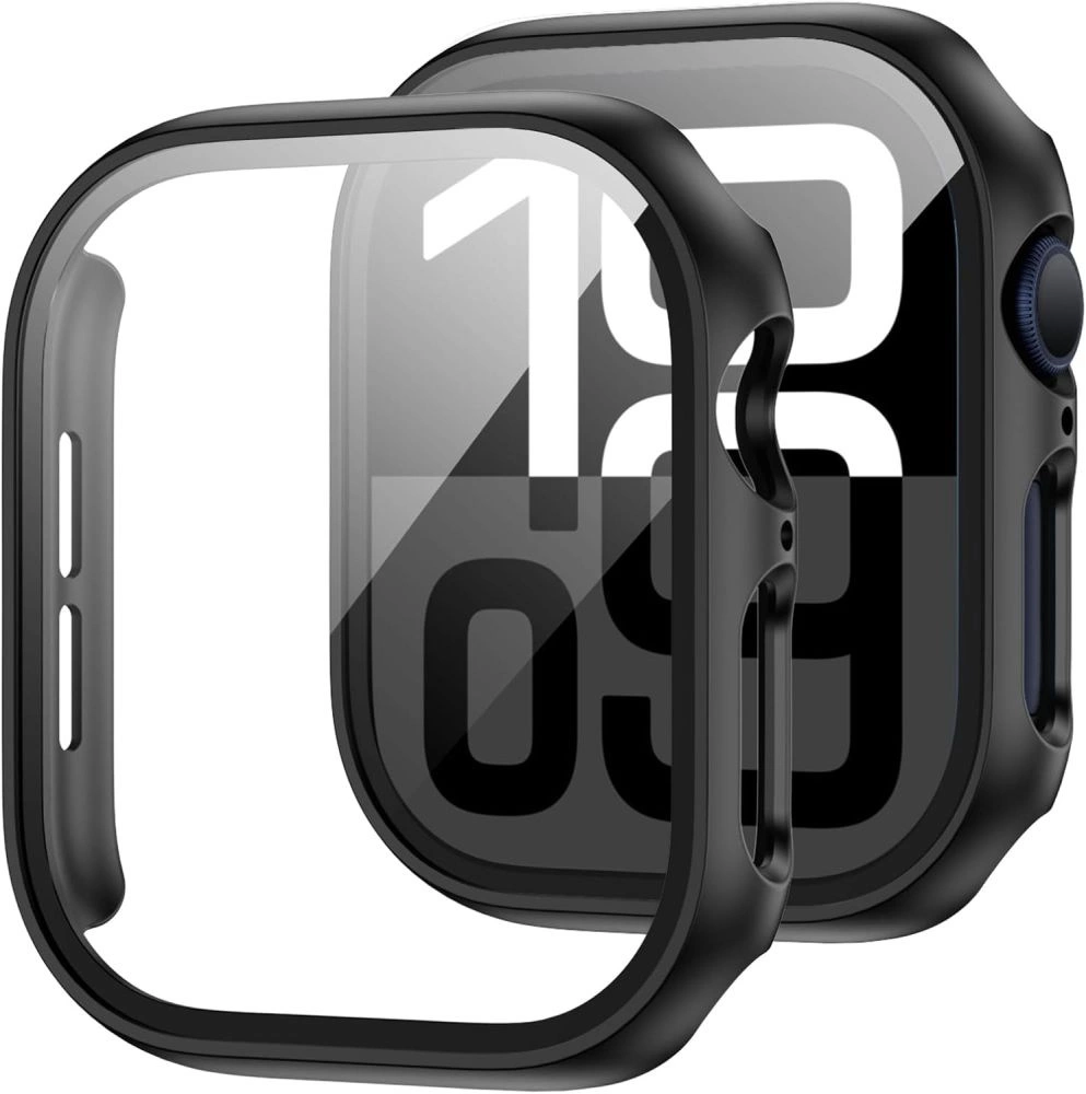 Tech-Protect Defense360 Tempered Glass Case for Apple Watch 10 (46mm) - Blackeng