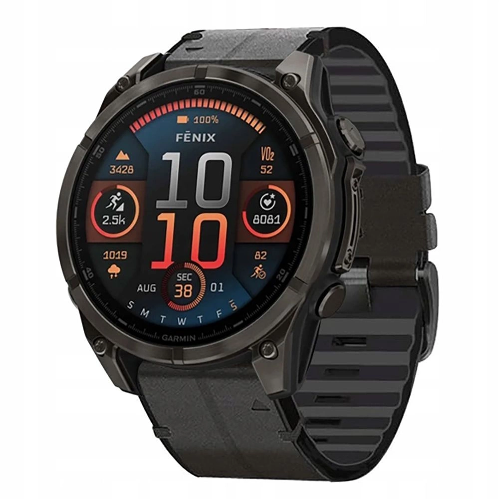 Tech-Protect Silicone PU Strap for Garmin Fenix 5 / 6 / 6 Pro / 7 / 8 (47mm) / E - Blackeng