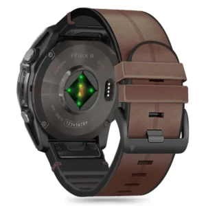 Tech-Protect Silicone PU Strap for Garmin Fenix 5 / 6 / 6 Pro / 7 / 8 (47 mm) / E - Browneng