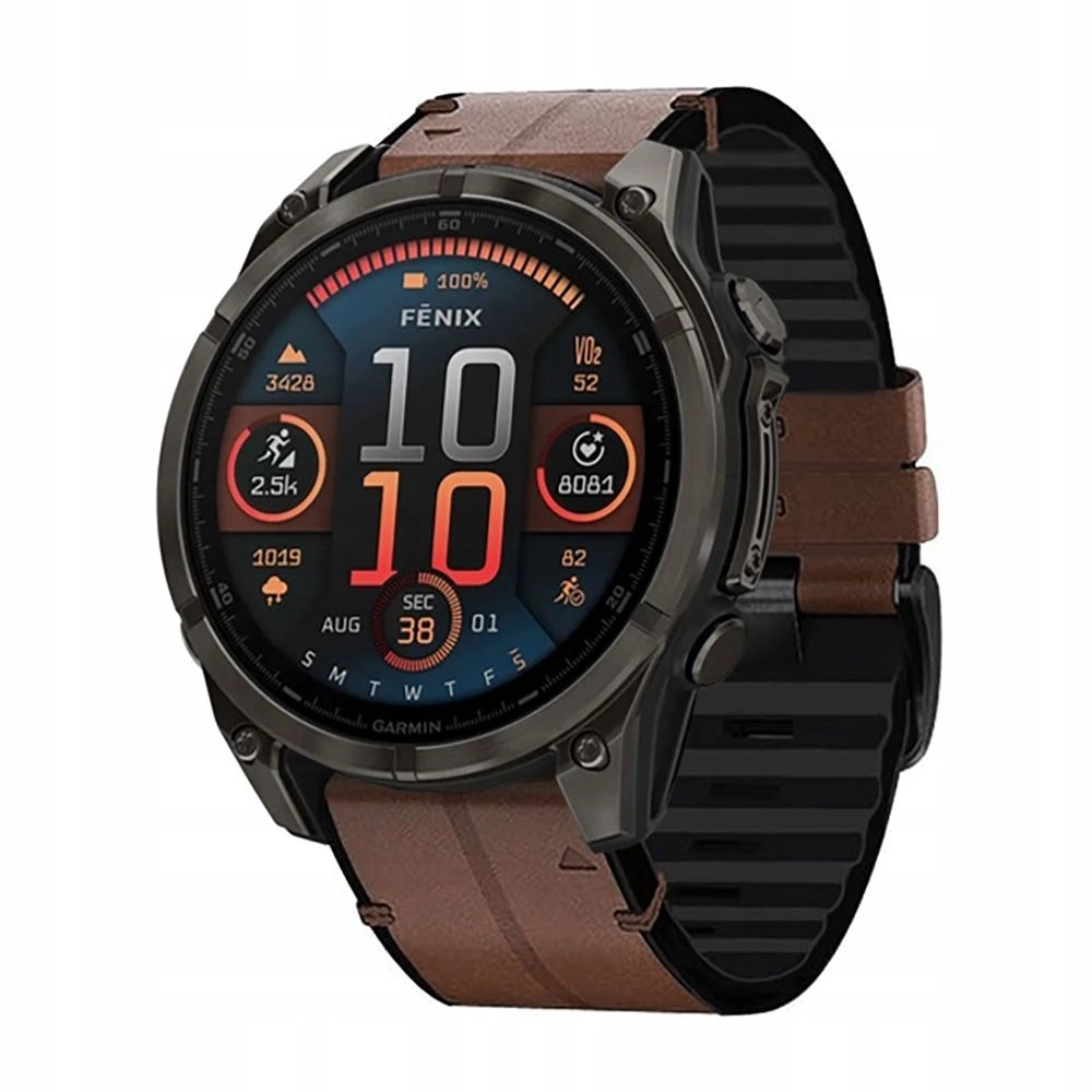 Tech-Protect Silicone PU Strap for Garmin Fenix 5 / 6 / 6 Pro / 7 / 8 (47 mm) / E - Browneng