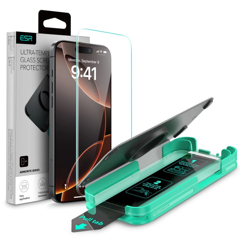 ESR Armorite Tempered Glass for iPhone 16 Pro Max - with Black Frameeng