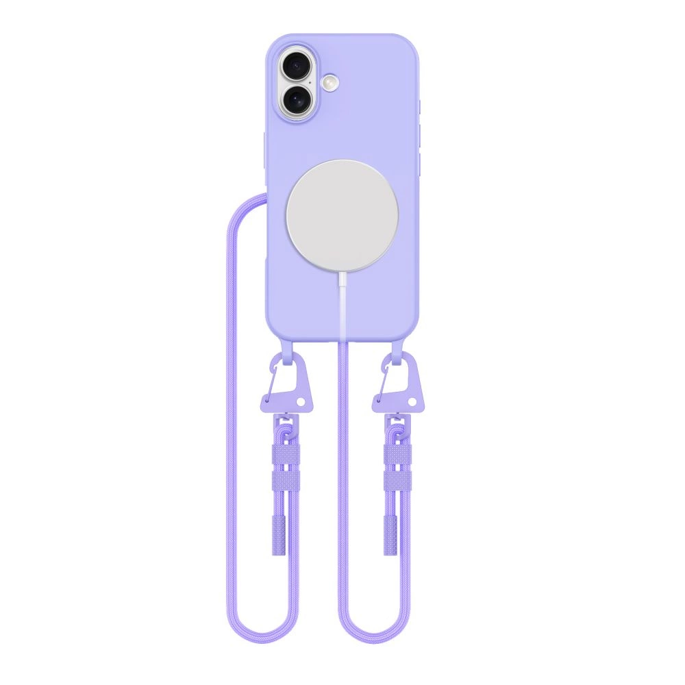 Tech-Protect MagNecklace MagSafe Case with Lanyard for iPhone 16 - Purpleeng