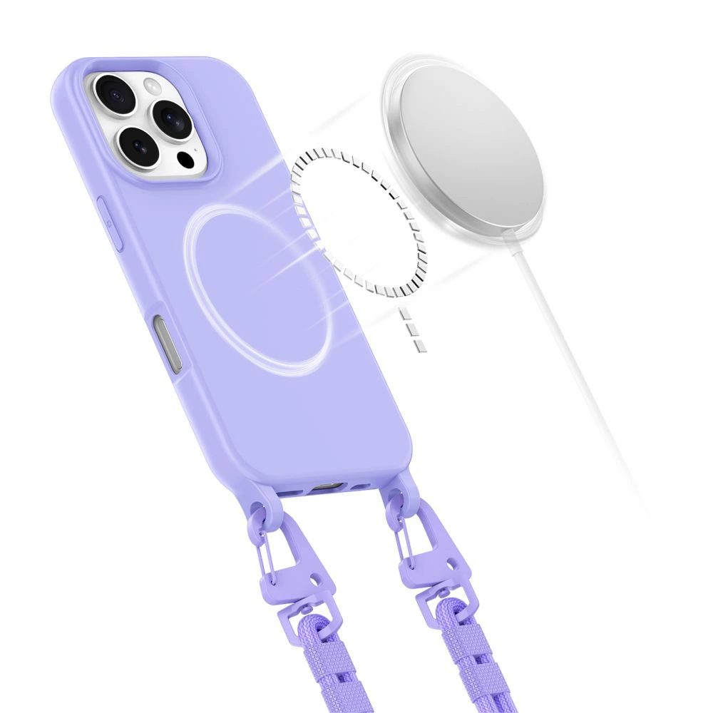 Tech-Protect MagNecklace MagSafe Case with Lanyard for iPhone 16 Pro Max - Purpleeng