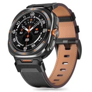 Tech-Protect Delta Pro Leather Strap for Samsung Galaxy Watch Ultra (47mm) - Blackeng