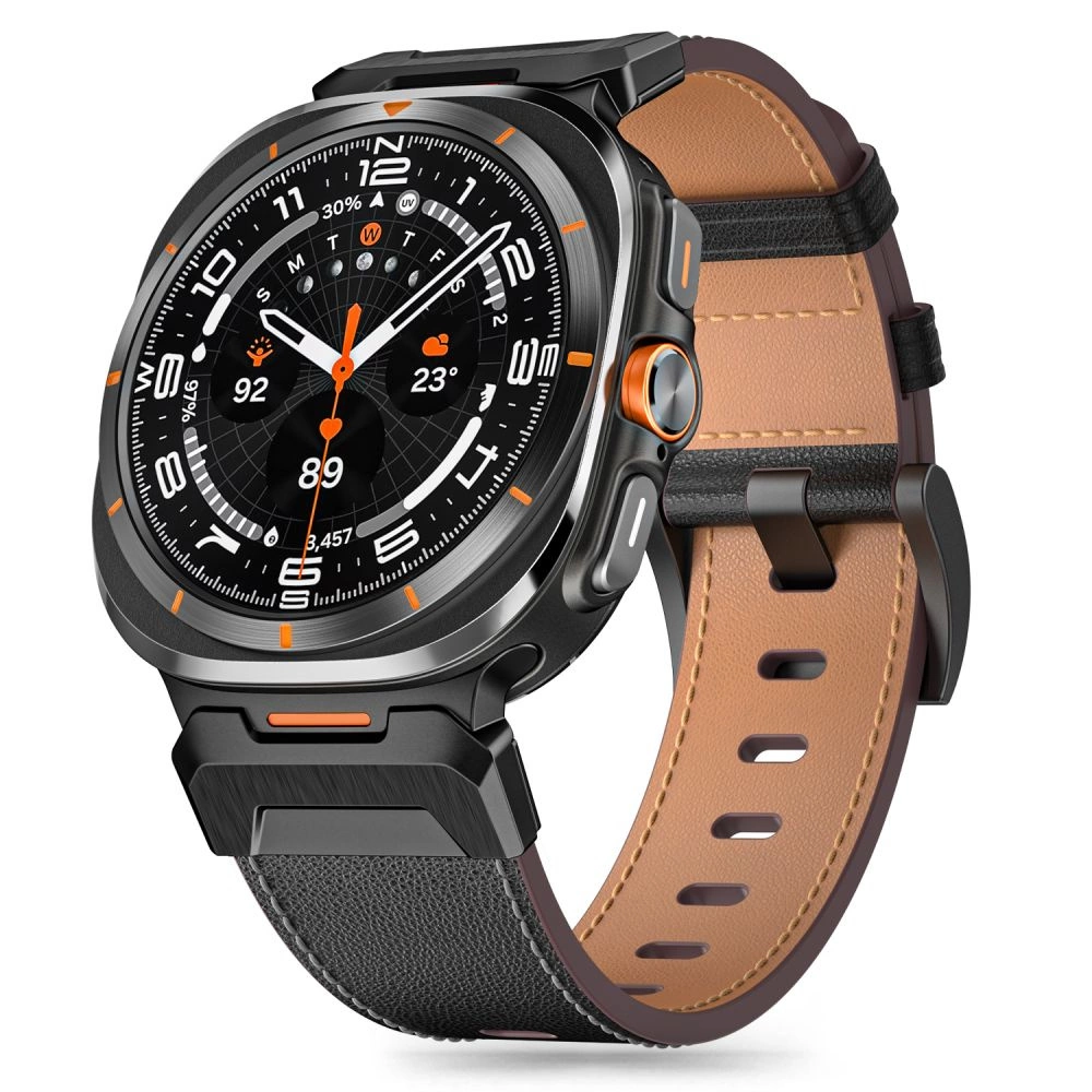 Tech-Protect Delta Pro Leather Strap for Samsung Galaxy Watch Ultra (47mm) - Blackeng