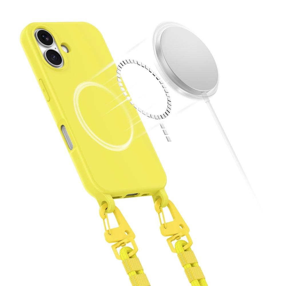 Tech-Protect MagNecklace MagSafe Case with Lanyard for iPhone 16 - Yelloweng