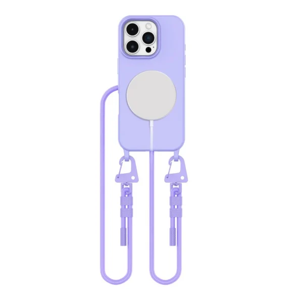 Tech-Protect MagNecklace MagSafe Case with Lanyard for iPhone 16 Pro - Purpleeng
