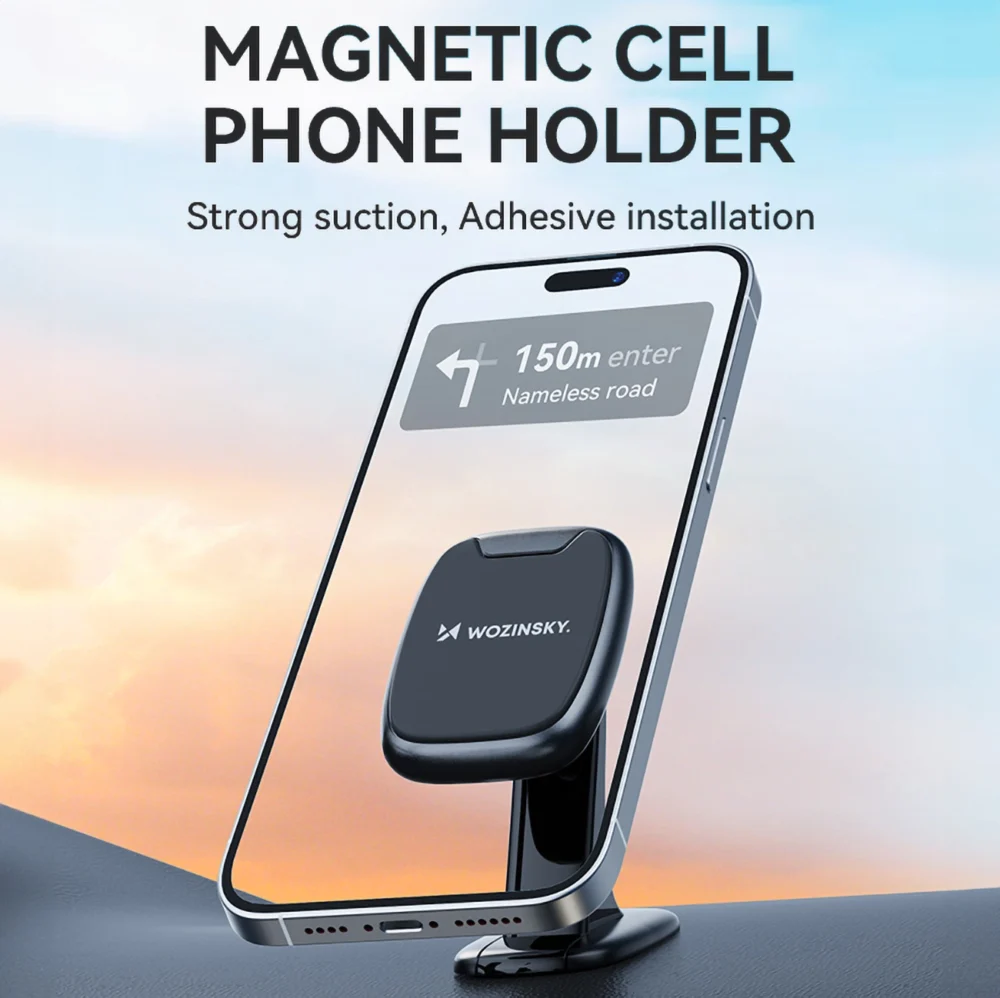 Wozinsky WUMTD magnetic phone holder for car dashboard - blackeng