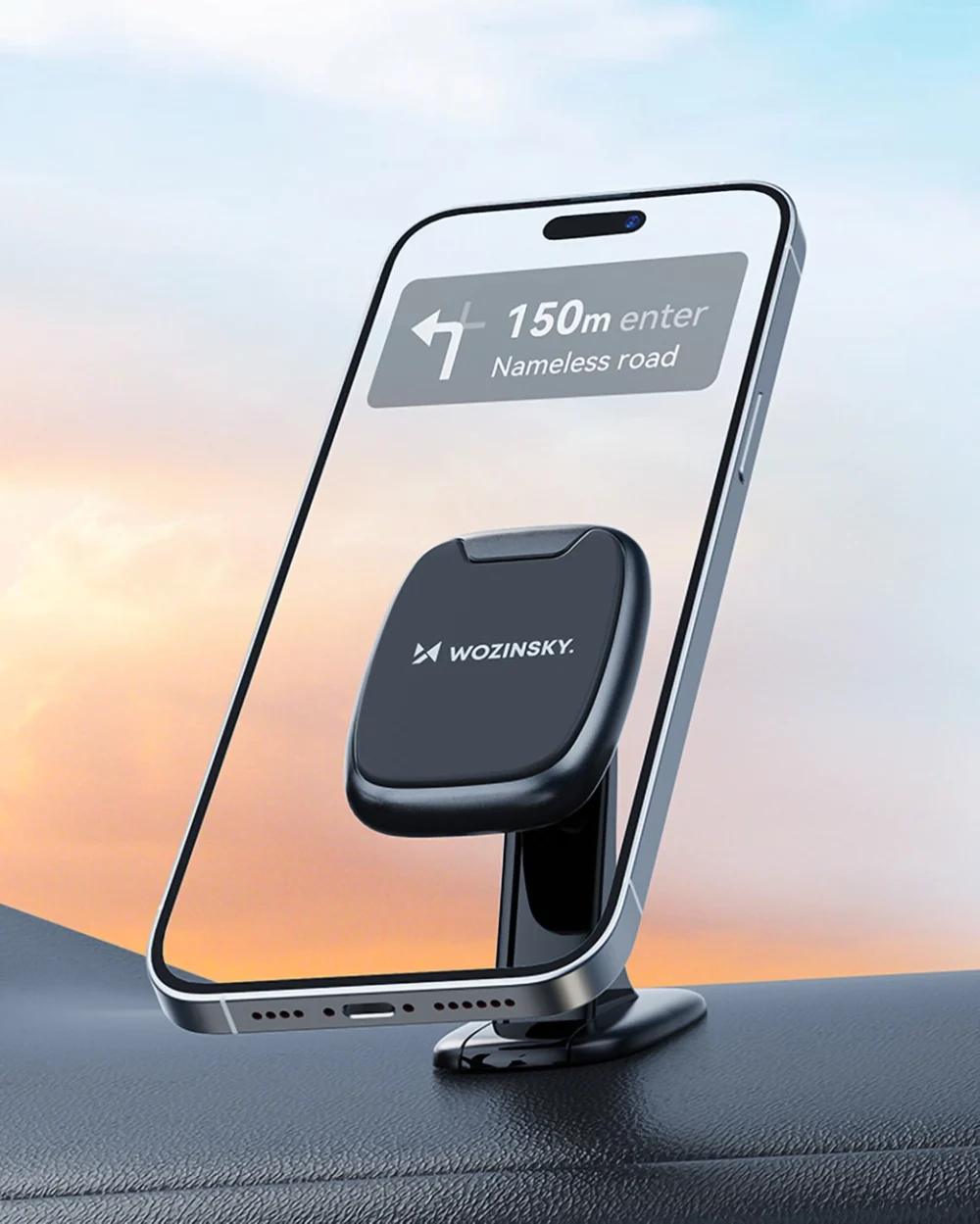 Wozinsky WUMTD magnetic phone holder for car dashboard - blackeng