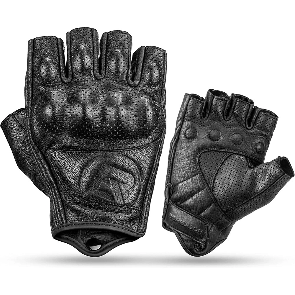 Rockbros 16220006003 L leather motorcycle gloves - blackeng