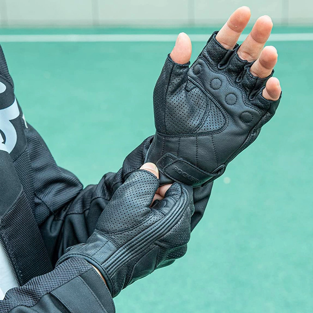 Rockbros 16220006003 L leather motorcycle gloves - blackeng