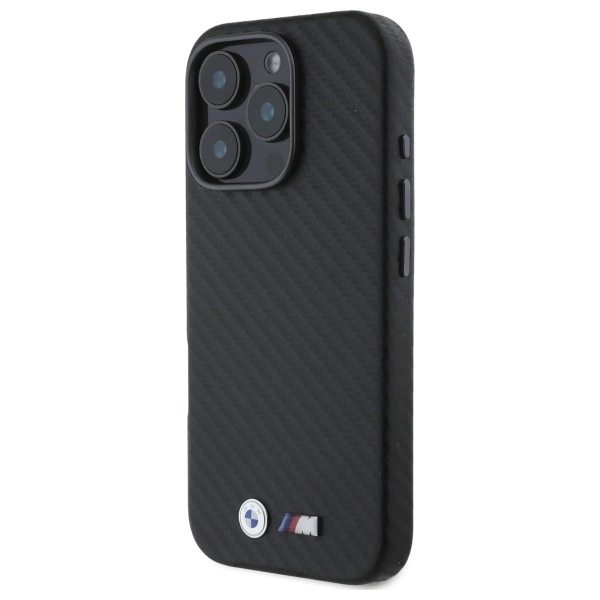BMW Carbon Wrapped Metal iPhone 16 Pro Case - Blackeng