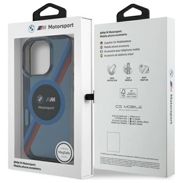 BMW Motosport IML Circle MagSafe case for iPhone 16 Pro - navy blueeng