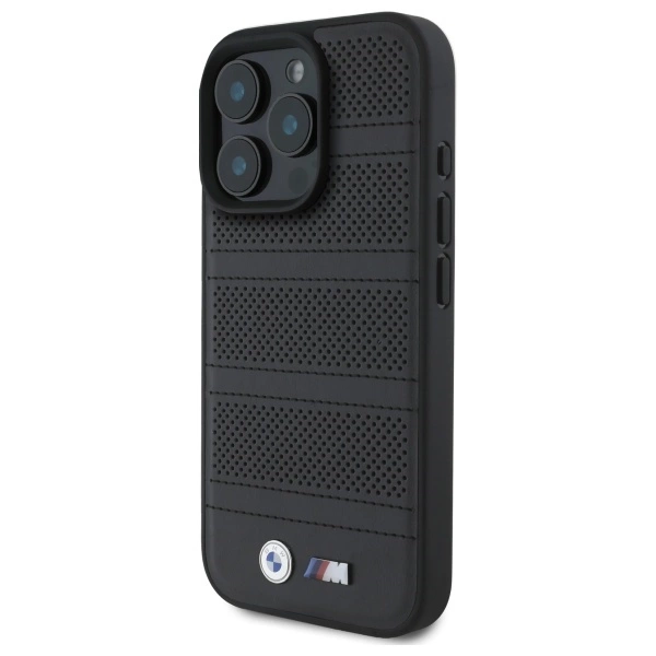 BMW M Perforated And Stitched Line MagSafe case for iPhone 16 Pro Max - blackeng