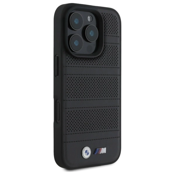 BMW M Perforated And Stitched Line MagSafe case for iPhone 16 Pro Max - blackeng