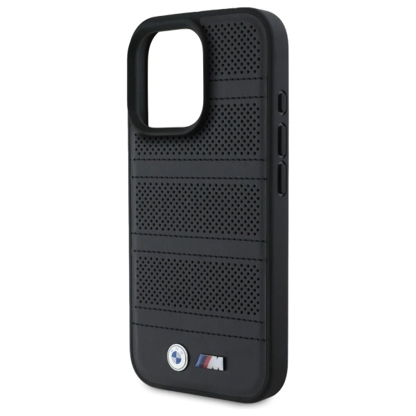 BMW M Perforated And Stitched Line MagSafe case for iPhone 16 Pro Max - blackeng
