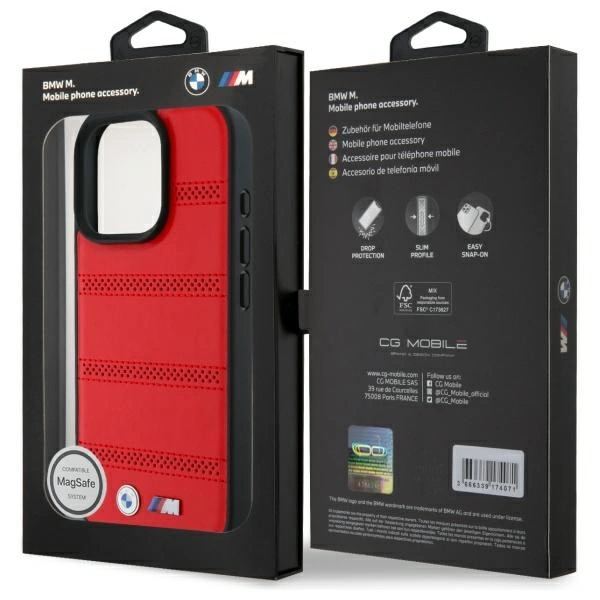 BMW M Perforated And Stitched Line MagSafe case for iPhone 16 Pro Max - redeng