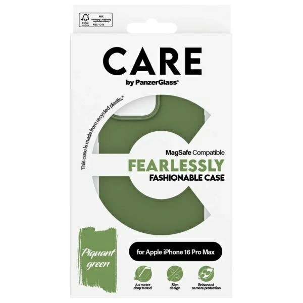 CARE by PanzerGlass Fashion Case MagSafe for iPhone 16 Pro Max - Greeneng