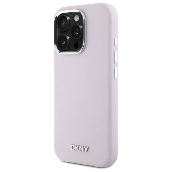 DKNY Liquid Silicone Small Metal Logo MagSafe iPhone 16 Pro Case - Pinkeng
