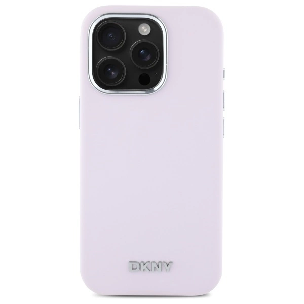 DKNY Liquid Silicone Small Metal Logo MagSafe iPhone 16 Pro Case - Pinkeng