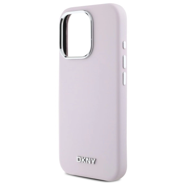 DKNY Liquid Silicone Small Metal Logo MagSafe iPhone 16 Pro Case - Pinkeng