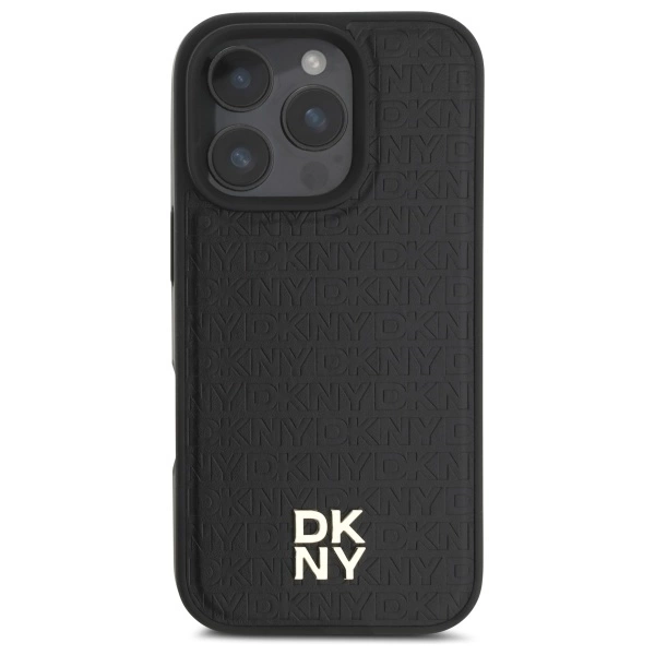 DKNY Repeat Pattern Stack Logo MagSafe iPhone 16 Pro Max Case - Blackeng