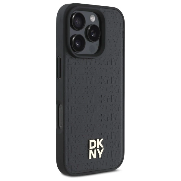 DKNY Repeat Pattern Stack Logo MagSafe iPhone 16 Pro Max Case - Blackeng