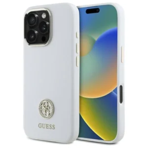 Guess Silicone Logo Strass 4G Case for iPhone 16 Pro - Whiteeng