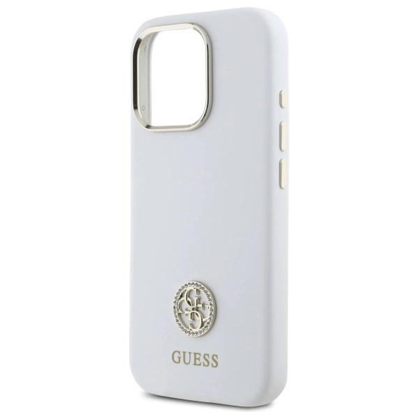 Guess Silicone Logo Strass 4G Case for iPhone 16 Pro - Whiteeng
