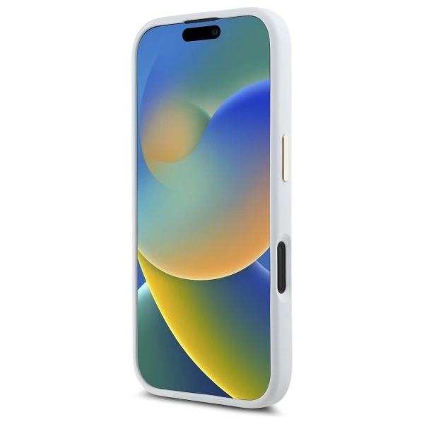 Guess Silicone Logo Strass 4G Case for iPhone 16 - Whiteeng