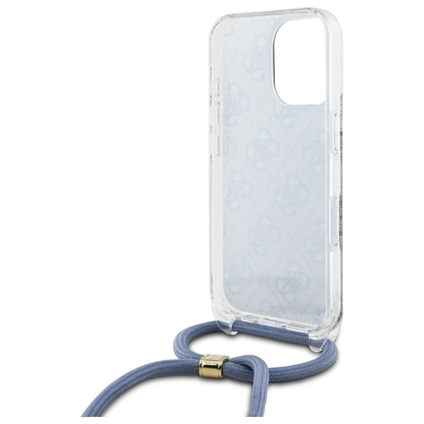 Guess Crossbody Cord 4G Print Case for iPhone 16 Pro Max - Blueeng