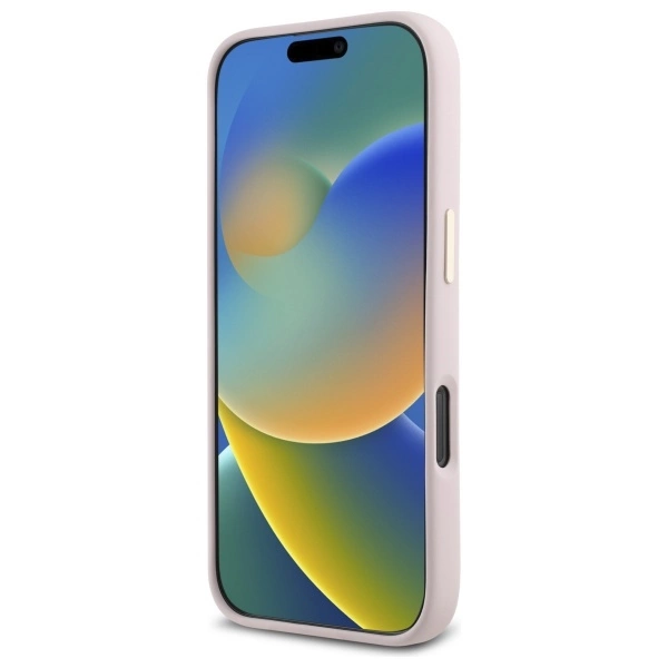 Guess Silicone Logo Strass 4G case for iPhone 16 Pro Max - light pinkeng