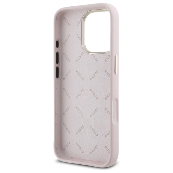 Guess Silicone Logo Strass 4G case for iPhone 16 Pro Max - light pinkeng