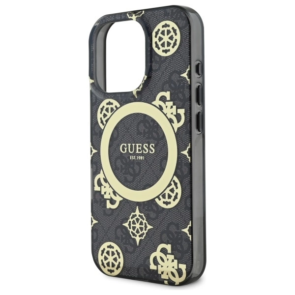 Guess IML Peony On 4G Background MagSafe case for iPhone 16 Pro - blackeng