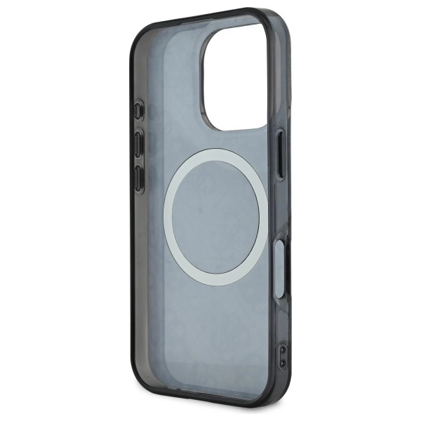 Guess IML Peony On 4G Background MagSafe case for iPhone 16 Pro - blackeng