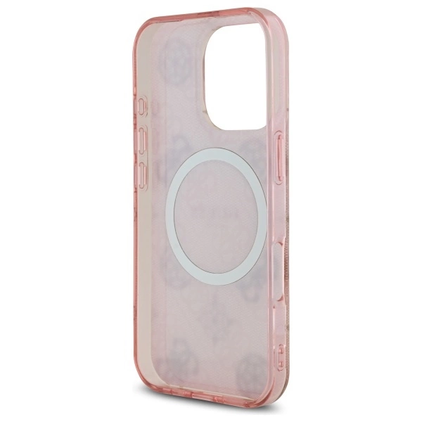 Guess IML Peony On 4G Background MagSafe Case for iPhone 16 Pro - Pinkeng