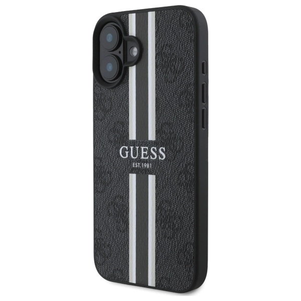Guess 4G Printed Stripes MagSafe case for iPhone 16 - blackeng