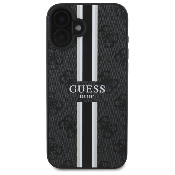 Guess 4G Printed Stripes MagSafe case for iPhone 16 - blackeng