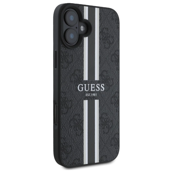 Guess 4G Printed Stripes MagSafe case for iPhone 16 - blackeng