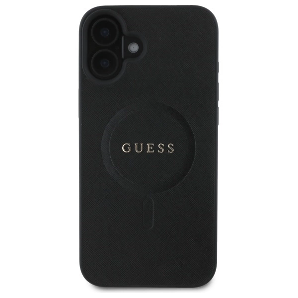 Guess Saffiano Classic Logo MagSafe case for iPhone 16 - blackeng