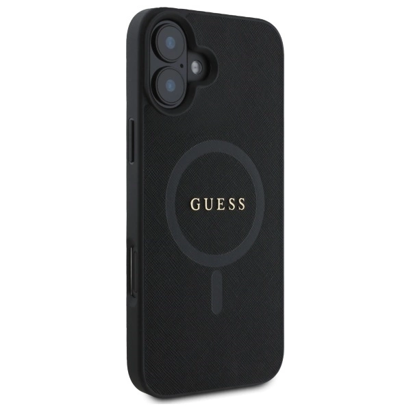 Guess Saffiano Classic Logo MagSafe case for iPhone 16 - blackeng