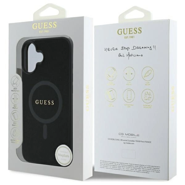 Guess Saffiano Classic Logo MagSafe case for iPhone 16 - blackeng