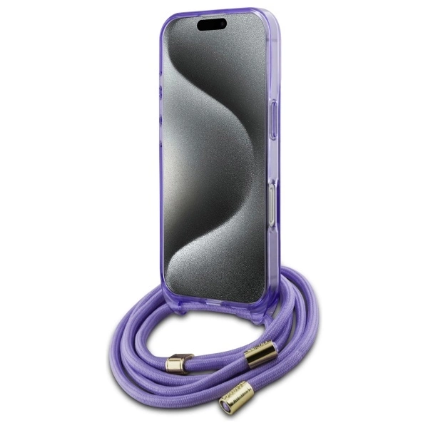 Guess Crossbody Cord Script MagSafe Case for iPhone 16 Pro Max - Purpleeng