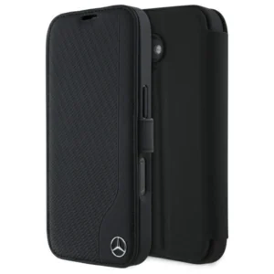 Mercedes Leather Wood Imitation iPhone 16 Case - Blackeng