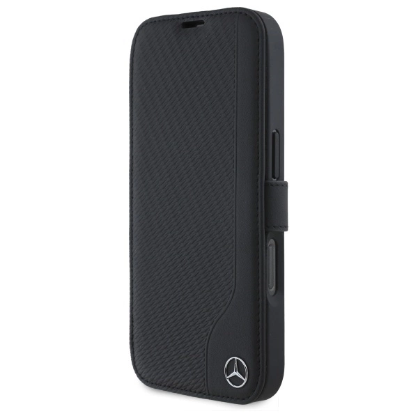 Mercedes Leather Wood Imitation iPhone 16 Pro Max Case - Blackeng