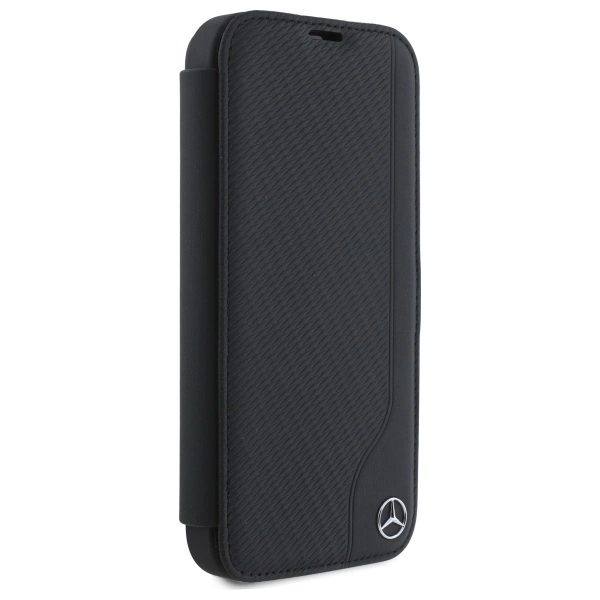 Mercedes Leather Wood Imitation iPhone 16 Pro Max Case - Blackeng
