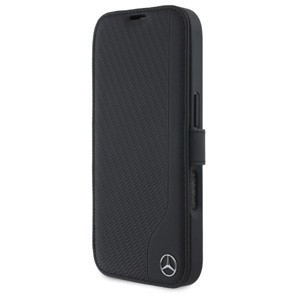 Mercedes Leather Wood Imitation iPhone 16 Pro Max Case - Blackeng
