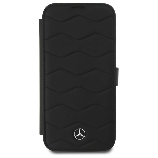 Mercedes MB Waves Leather Case for iPhone 16 Pro Max - Blackeng