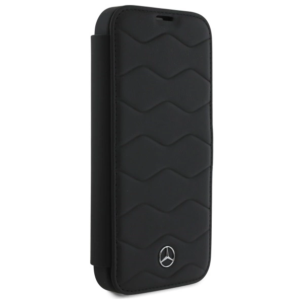 Mercedes MB Waves Leather Case for iPhone 16 Pro Max - Blackeng