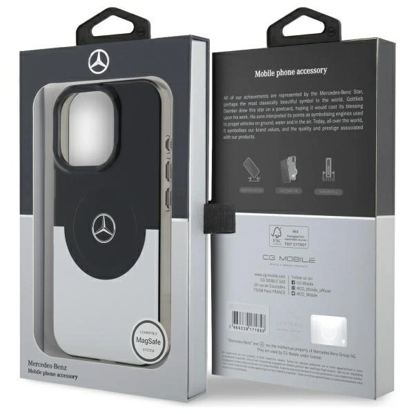 Mercedes Double Layer BiColor MagSafe case for iPhone 16 Pro - silvereng